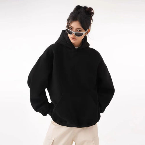 Hooded Sweater Men's Autumn Fashion Brand Simple All-matching Fleece-lined