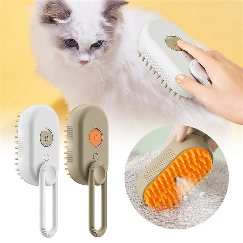 Electric Pet Steam Brush - 3 In 1