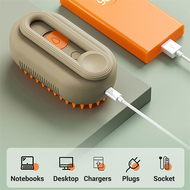 Electric Pet Steam Brush - 3 In 1
